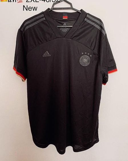 ผู้ชาย ดำ เสื้อเจอร์ซีย์ Adidas เสื้อทีมชาติเยอรมัน