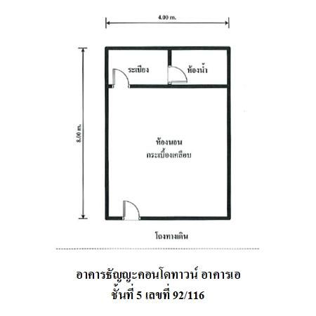 ทรัพย์ บสส. รหัส 3A2185 ห้องชุดพักอาศัย  ปทุมธานี 191500 รูปที่ 4