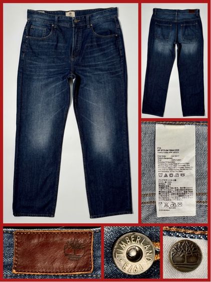 ⚠️รุ่นใหม่‼️กางเกงยีนส์ Timberland ของแท้ ยีนส์ฟอกผ้าบางสีเข้ม