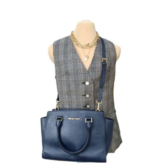 ไม่ระบุ น้ำเงิน หนังแท้ 👜กระเป๋า Michael kors มือสองของแท้💯👜