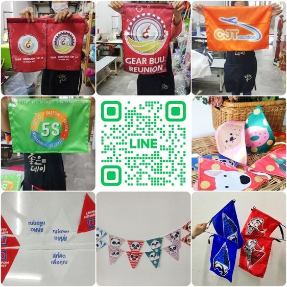 รับผลิตป้ายผ้าดิบ ป้ายผ้าแคนวาส ป้ายผ้าต่วน ป้ายผ้าร่ม ธง ธงโบก ธงติดเสา ธงนำเที่ยว รูปที่ 5