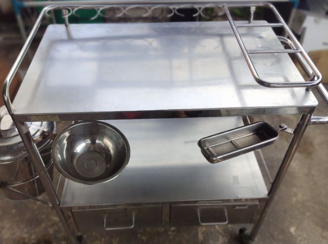 รถเข็นทำแผล สแตนเลส45×75×85 รูปที่ 5