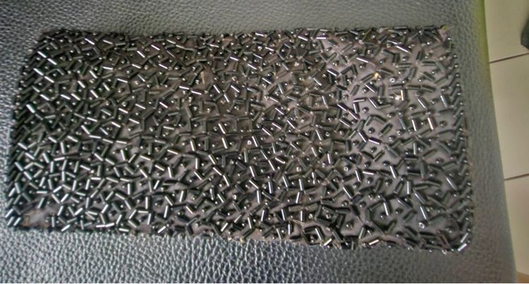 กระเป๋าวินเทจ งานลูกปัดดำ  งานเก่าสะสม ปักลูกปัดแก้วทั้งใบ