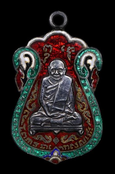 เหรียญหลวงปู่เอี่ยม วัดหนัง เนื้อเงินหน้าเงินลงยา