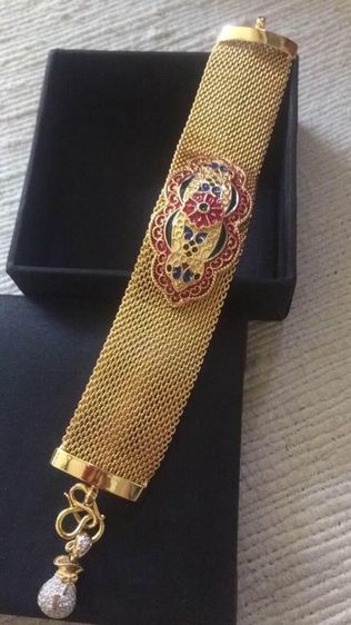 กำไรลงยา น้ำหนัก 5 บาททองแท้ไม่ลอกไม่ดำตามอายุการใช้งานลงยามีกระดิ่งตุ้งติ้งความยาวข้อมือ 7 นิ้วราคาพิเศษ 699 บาทเท่านั้นจัดส่งฟรีโปรโมชั่น รูปที่ 3