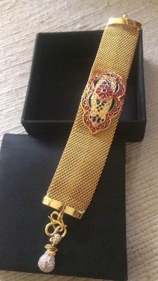 กำไรลงยา น้ำหนัก 5 บาททองแท้ไม่ลอกไม่ดำตามอายุการใช้งานลงยามีกระดิ่งตุ้งติ้งความยาวข้อมือ 7 นิ้วราคาพิเศษ 699 บาทเท่านั้นจัดส่งฟรีโปรโมชั่น รูปที่ 2