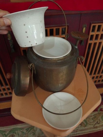 หม้อต้มสมุนไพรเก่าโบราณอายุเป็นร้อยปีสภาพเยี่ยมครบชุด รูปที่ 15