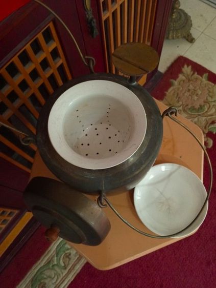 หม้อต้มสมุนไพรเก่าโบราณอายุเป็นร้อยปีสภาพเยี่ยมครบชุด รูปที่ 9