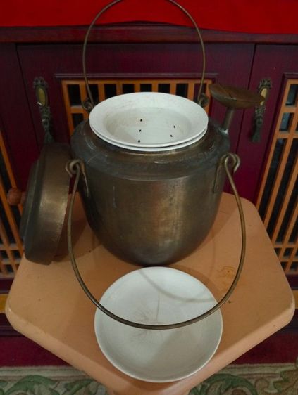 หม้อต้มสมุนไพรเก่าโบราณอายุเป็นร้อยปีสภาพเยี่ยมครบชุด รูปที่ 11