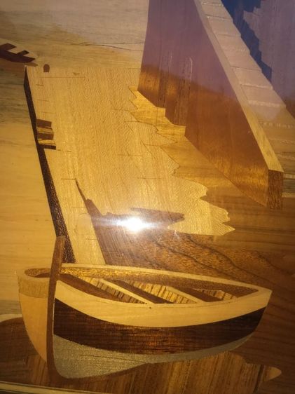 กรอบภาพวินเทจงานไม้ฝังอินเลย์ italy รูปที่ 5