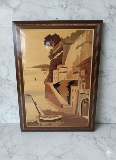 กรอบภาพวินเทจงานไม้ฝังอินเลย์ italy รูปที่ 3