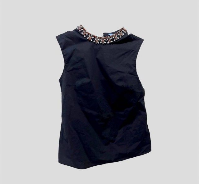 PRADA Women black Blouse Fabric Crystals รูปที่ 3
