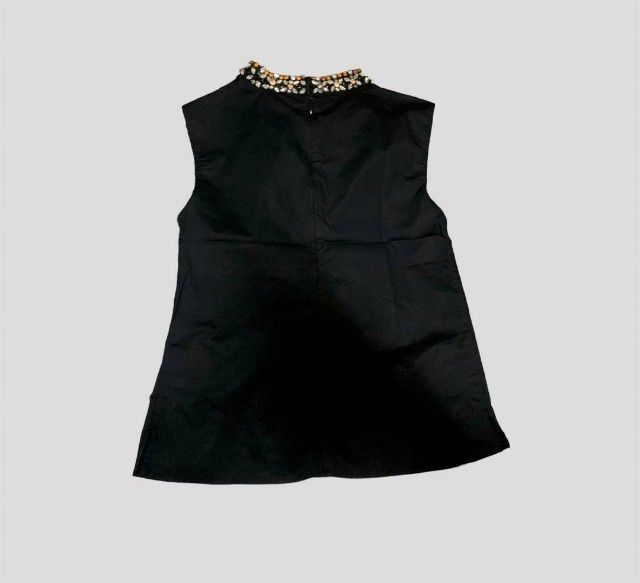 PRADA Women black Blouse Fabric Crystals รูปที่ 4