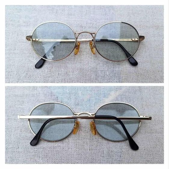 แว่นตาอิตาเลียนลักซ์ชัวรีแบรนด์แถวหน้าของโลก จิออร์จิโอ อาร์มานี โมเดลอาร์ติสท์–หยดน้ำ–จอห์น เลนนอน เลนส์กระจกคริสตัลญี่ปุ่น สีท้องฟ้า–สว่าง...Authentic Vintage GIORGIO ARMANI handmade Milan, Italy
 รูปที่ 8