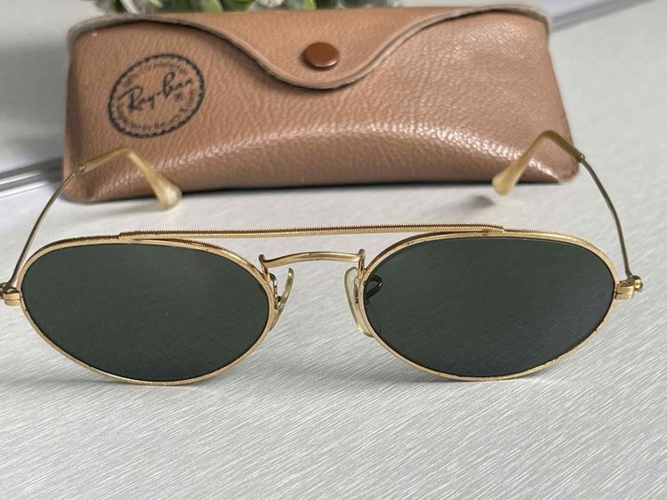 Vintage B l Ray Ban Classic W1534 Arista G15 UV Arced Oval Aviator Sunglasses 