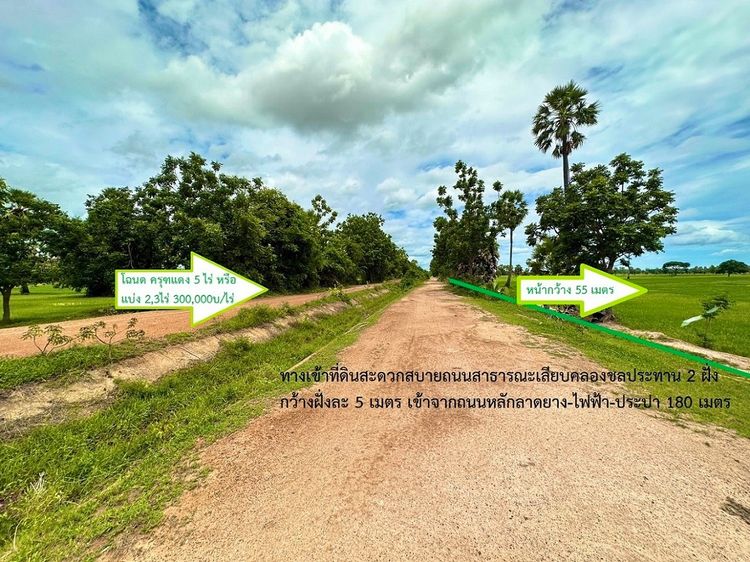 ที่ดินสวยไร่ละ2แสน8หมื่น มี5ไร่(หน้ากว้าง55ม.แบ่ง2-3ไร่ได้) ในชุมชนวิวงามอากาศดีภูเขาทุ่งนาป่าตาล ติดถนนเลียบคลองชล ใกล้ลาดยางไฟฟ้าประปา180ม รูปที่ 2