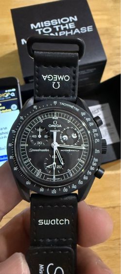 ดำ Omega x Swatch Snoopy Black  