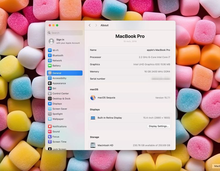 MacBook Pro 15-inch,2018 Four Thunderbolt 3 ports Intel Core i7 Ram16GB SSD256GB SpaceGray รูปที่ 14