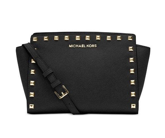 Michael Kors Selma Stud Leather Medium Messenger Bag 