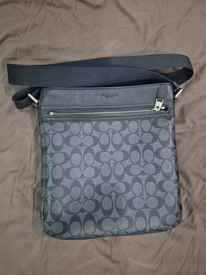 หนัง PU ชาย ดำ กระเป๋าCoach Charles Flight Bag in Signature Canvas (F54788)