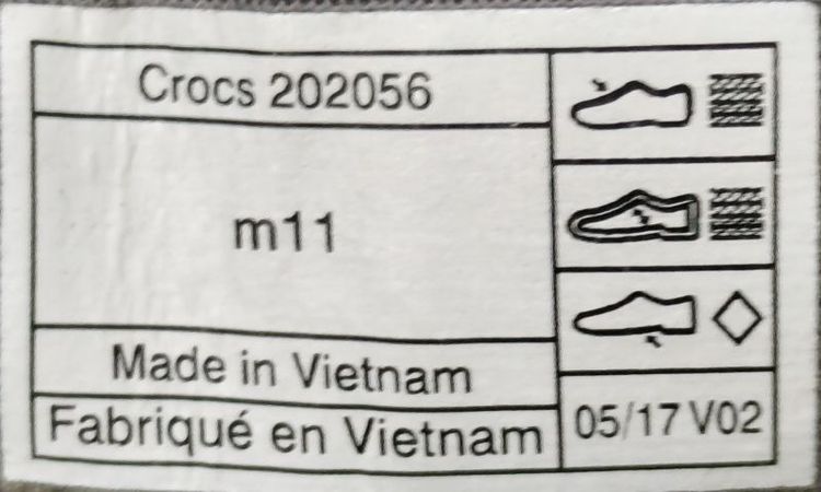 CROCS 44.0 แท้ มือสอง M8 ผ้าใบดำ รูปที่ 10