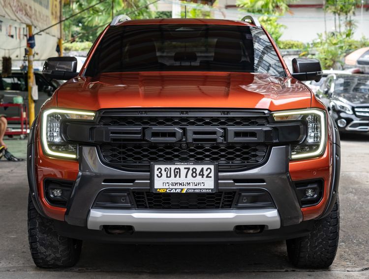 Ford Ranger 2022 2.0 Bi-Turbo Hi-Rider Wildtrak Pickup ดีเซล ไม่ติดแก๊ส เกียร์อัตโนมัติ ส้ม