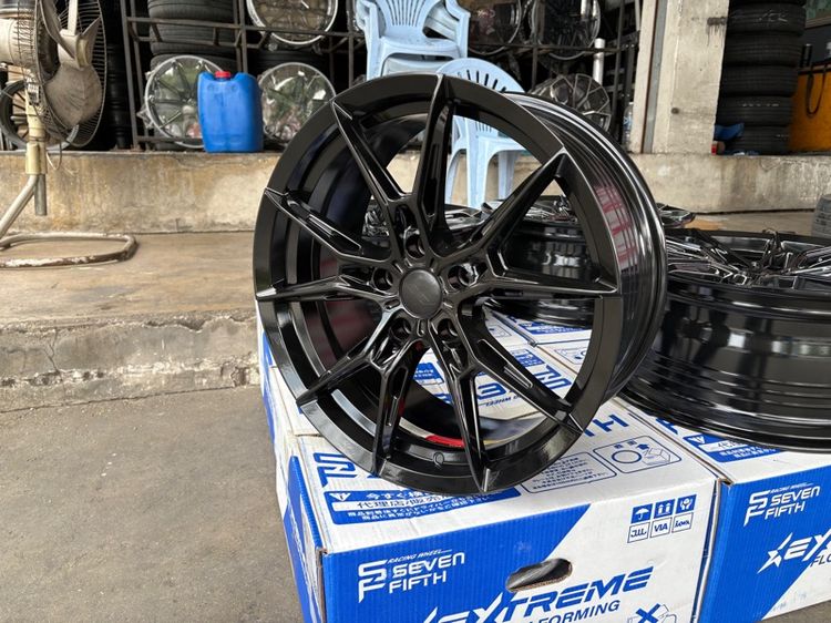 ล้อแม็กมือ1 ขอบ18 FX2 5รู114 กว้าง8 ออฟ38 สีดำเงา ล้อเบา FLOW FORMING งานSEVENFIFTH งานสวยมากๆ รูปที่ 5