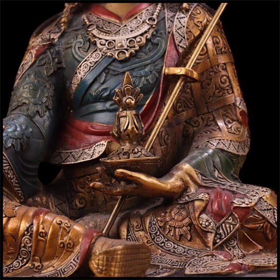 🕉️ พระปัทมสัมภวะ ทองเหลืองเก่าสะสม  รูปที่ 4