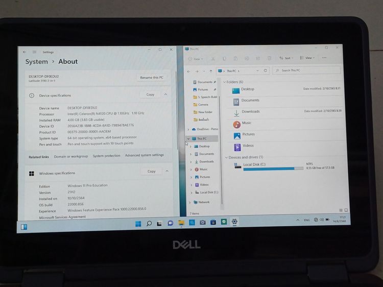 ขายโน๊ตบุ๊คเดล DELL Latitude 3190  Ram 4GB จอ 11.6 จอทัชสกรีนจิ้มหน้าจอได้ ที่ชาร์จ สภาพสวย เครื่องเล็กกระทัดรัด ประกันเครื่องให้ 1เดือน รูปที่ 10