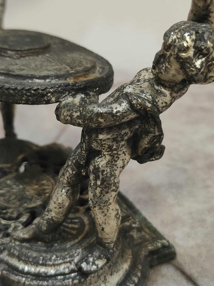 ที่วางของโชว์ สไตล์วินเทจ Vintage STYLEBUILT GOLD GILT ORMOLU CHERUBS PEDESTAL SOAP DISH-Hollywood Regency โลหะมีน้ำหนัก  รูปที่ 11