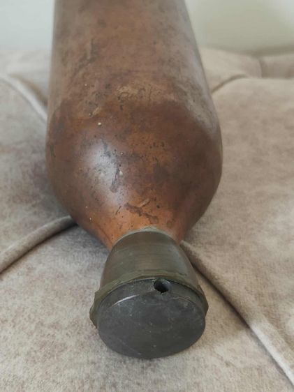 กระติกน้ำทองแดงแท้ Solid Copper Water bottle Hot Water Bottle Antique Vintage Old One Little Dent  เป็นกระติกน้ำร้อน โบราณ วินเทจ  รูปที่ 5