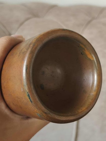 กระติกน้ำทองแดงแท้ Solid Copper Water bottle Hot Water Bottle Antique Vintage Old One Little Dent  เป็นกระติกน้ำร้อน โบราณ วินเทจ  รูปที่ 7