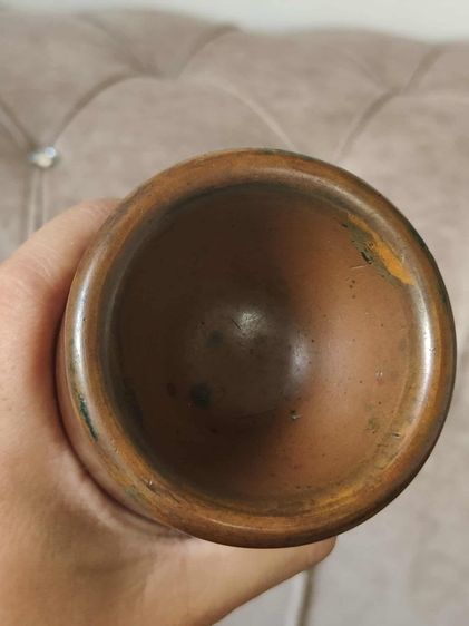 กระติกน้ำทองแดงแท้ Solid Copper Water bottle Hot Water Bottle Antique Vintage Old One Little Dent  เป็นกระติกน้ำร้อน โบราณ วินเทจ  รูปที่ 8