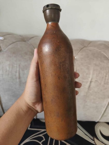 กระติกน้ำทองแดงแท้ Solid Copper Water bottle Hot Water Bottle Antique Vintage Old One Little Dent  เป็นกระติกน้ำร้อน โบราณ วินเทจ  รูปที่ 11