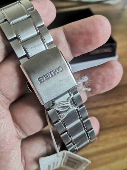 SEIKO Men's Watch Quartz Black Dial Chronograph Silver Stainless Steel SSB299 รูปที่ 4