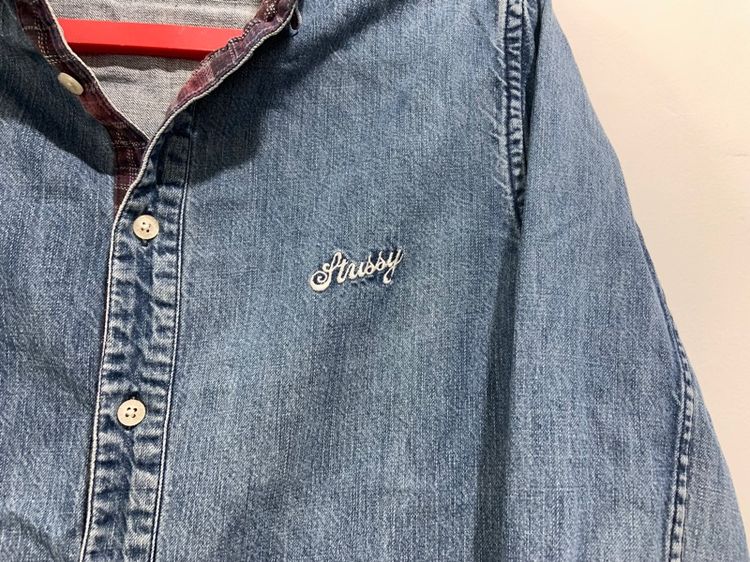 เสื้อแขนยาวยีนส์ STUSSY แท้ 💯 size M ขนาด อก 21 ยาว 28 นิ้ว สภาพดี สีเฟดสวย ทรงสวย ดีเทลดี หายากน่าสะสมครับ รูปที่ 2