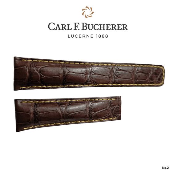 สายนาฬิกาหนังจระเข้แท้ แบรนด์ Carl F. Bucherer ขนาดหัวสาย 21 มิล ปลายสาย 18 มิล รูปที่ 4