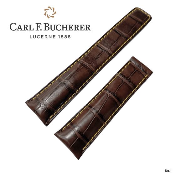 สายนาฬิกาหนังจระเข้แท้ แบรนด์ Carl F. Bucherer ขนาดหัวสาย 21 มิล ปลายสาย 18 มิล รูปที่ 2