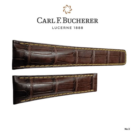 สายนาฬิกาหนังจระเข้แท้ แบรนด์ Carl F. Bucherer ขนาดหัวสาย 21 มิล ปลายสาย 18 มิล รูปที่ 7