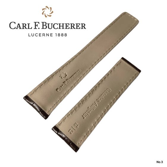 สายนาฬิกาหนังจระเข้แท้ แบรนด์ Carl F. Bucherer ขนาดหัวสาย 21 มิล ปลายสาย 18 มิล รูปที่ 9