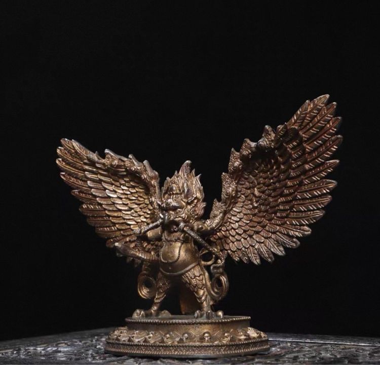 🕉️องค์ครุฑสีทองโบราณ (ทิเบต)งดงาม  รูปที่ 4