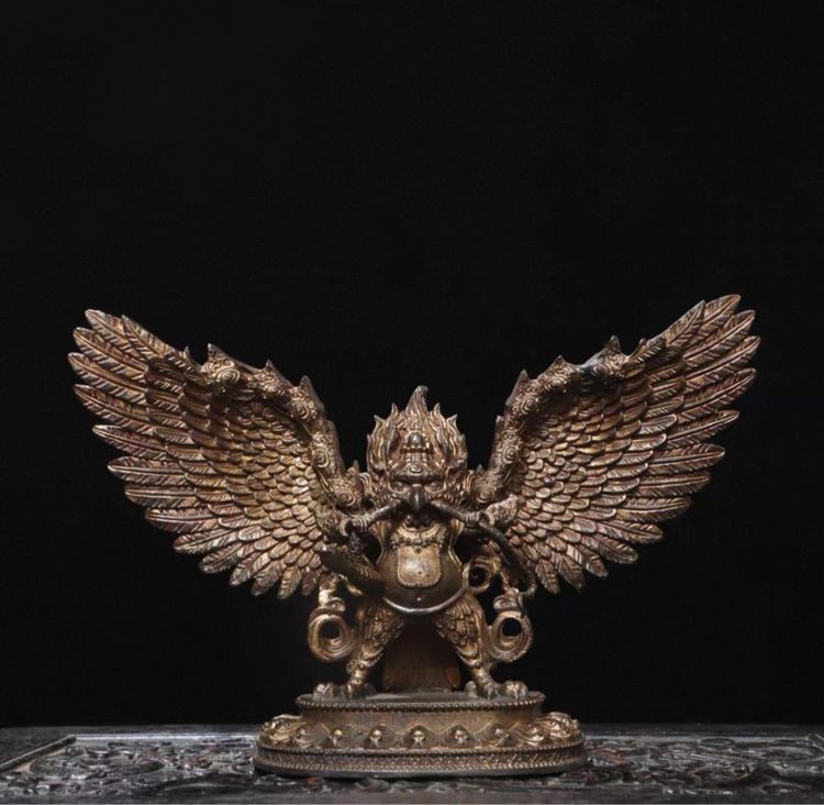 🕉️องค์ครุฑสีทองโบราณ (ทิเบต)งดงาม 