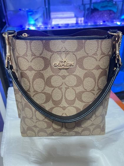 หญิง ดำ หนังแท้ COACH MOLLIE BUCKET BAG 22