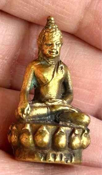 พระกริ่งสามกษัตริย์ (กลับดวง) พิมพ์เชียงแสนเนื้อทองดอกบวบ พิมพ์ใหญ่ ปี 2518 หลวงปู่สนท วัดลำบัวลอย จ.นครนายก รูปที่ 8