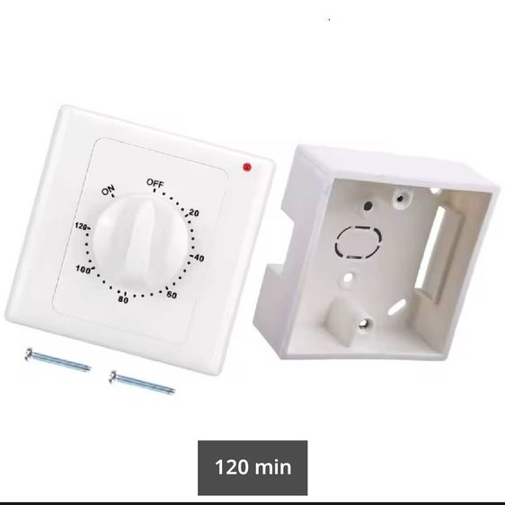 สวิตช์นาฬิกาจับเวลา120 นาที แบบกลม ผนังสวิตช์220V ตัวควบคุมเวลาพลังงานสูงแผ่นสวิตช์ควบคุมนาฬิกา รูปที่ 2