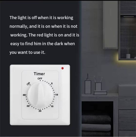 สวิตช์นาฬิกาจับเวลา120 นาที แบบกลม ผนังสวิตช์220V ตัวควบคุมเวลาพลังงานสูงแผ่นสวิตช์ควบคุมนาฬิกา รูปที่ 6