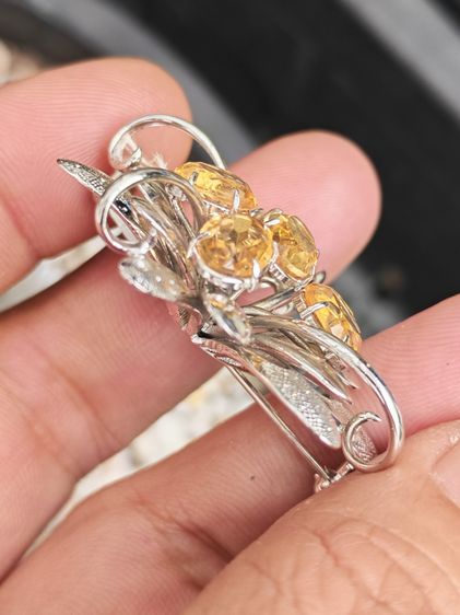 เข็มกลัดเงินแท้ ฝังพลอย งานนอก สวยมาก ราคาแบ่งปันครับ รูปที่ 4