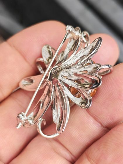 เข็มกลัดเงินแท้ ฝังพลอย งานนอก สวยมาก ราคาแบ่งปันครับ รูปที่ 5