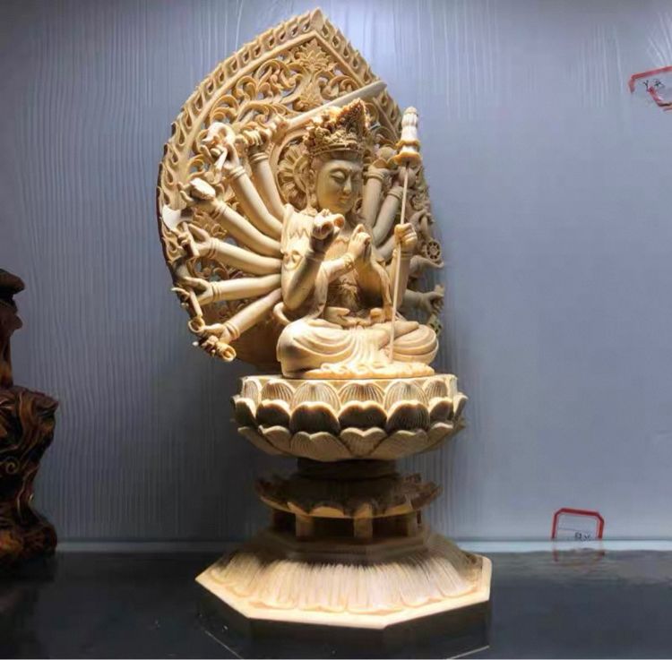 🕉️เจ้าแม่กวนอิมปางพันกร (แกะสลักไม้) รูปที่ 2