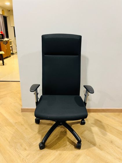 ดำ ผ้าฝ้าย เก้าอี้สำนักงานพนักพิงหลังสูง Modernform